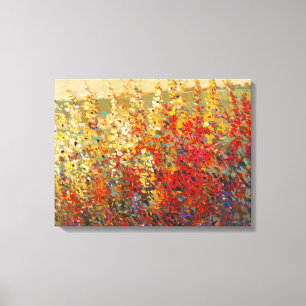 Bright Garden Mural of Spring Wildflowers Canvas Print