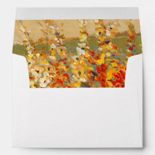 Bright Garden Mural of Spring Wildflowers Envelopes
