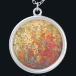 Bright Garden Mural of Spring Wildflowers Silver Plated Necklace<br><div class="desc">A majestically bright garden mural featuring spring wildflowers as the centerpiece. Tim O'Toole made this amazing landscape. Fans of Claude Monet or Winslow Homer should buy this work!</div>