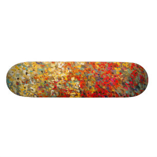 Bright Garden Mural of Spring Wildflowers Skateboard