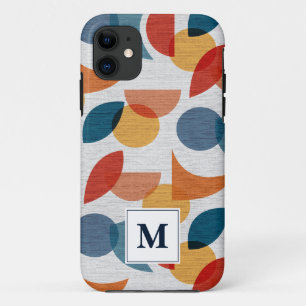 Bright Geometric Abstract Midcentury Modern  iPhone 11 Case