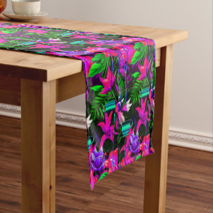 Bright Geometric African Floral Short Table Runner