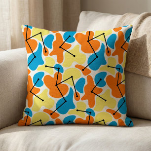 Bright Geometric Atomic Mid-Century Pattern Fabric