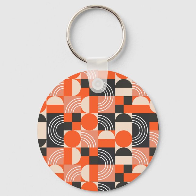 Bright geometric colour block pattern. keychain (Front)