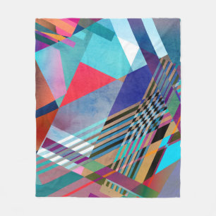 Bright Geometric: Colourful Abstract Background Fleece Blanket