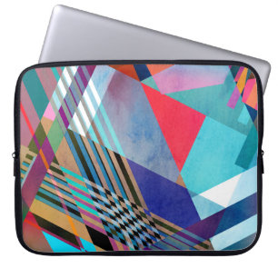 Bright Geometric: Colourful Abstract Background Laptop Sleeve