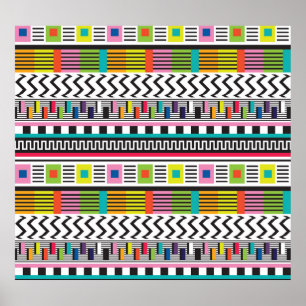 Bright Geometric Lines: Abstract Seamless. Poster