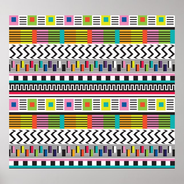 Bright Geometric Lines: Abstract Seamless. Poster (Front)