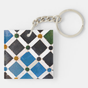 Bright Geometric Moroccan Pattern Keychain
