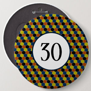 Bright Geometric Pattern, Modern Birthday Party 6 Inch Round Button