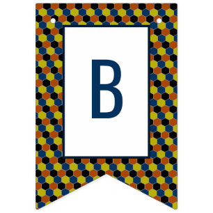 Bright Geometric Pattern, Modern Birthday Party Bunting Flags