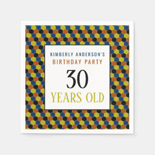 Bright Geometric Pattern, Modern Birthday Party Napkin
