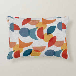 Bright Geometric Retro Abstract Accent Pillow