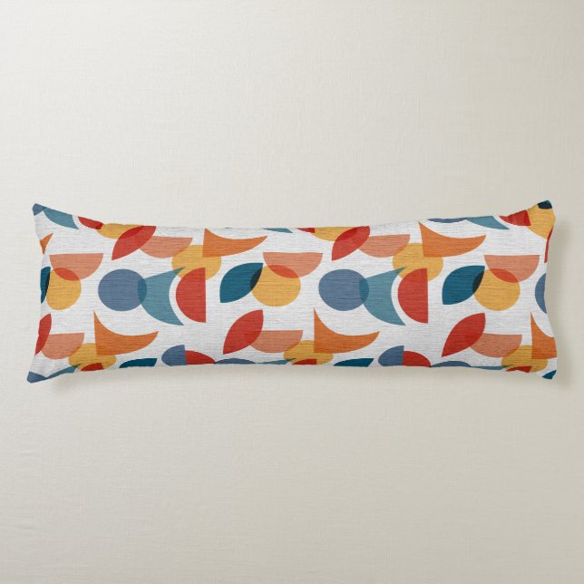 Bright Geometric Retro Abstract Body Pillow (Front)