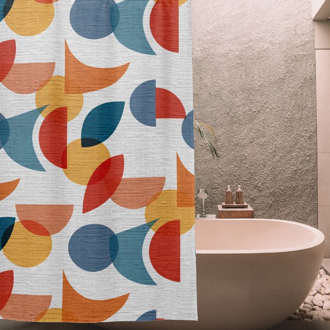 Bright Geometric Retro Abstract Midcentury Modern (Bright Geometric Retro Abstract Midcentury Modern Shower Curtain)