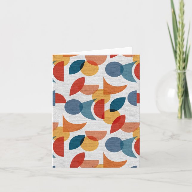 Bright Geometric Retro Abstract Midcentury Modern Card (Front)