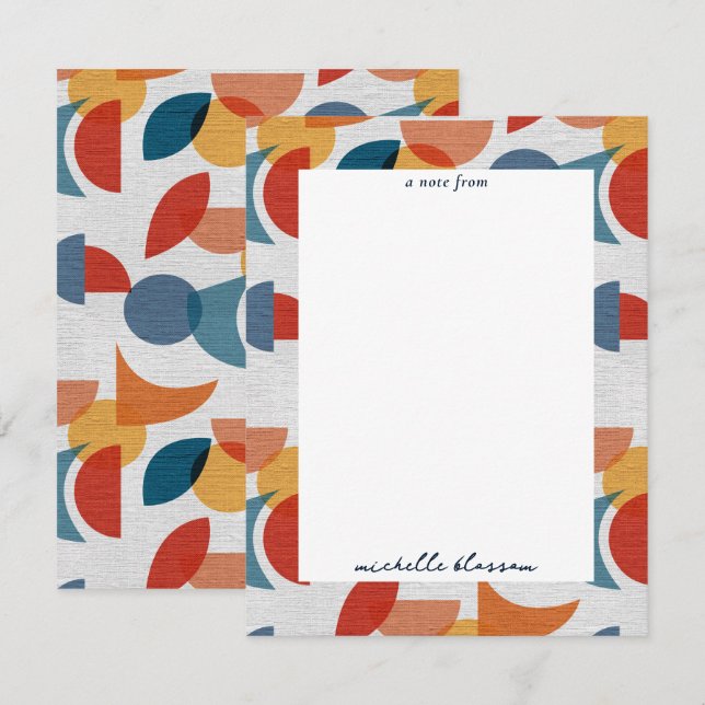 Bright Geometric Retro Abstract Midcentury Modern Card (Front/Back)