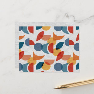 Bright Geometric Retro Abstract Midcentury Modern Holiday Postcard