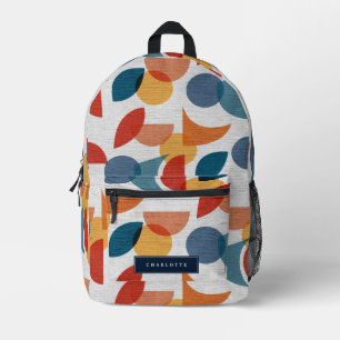 Bright Geometric Retro Abstract Midcentury Modern Printed Backpack