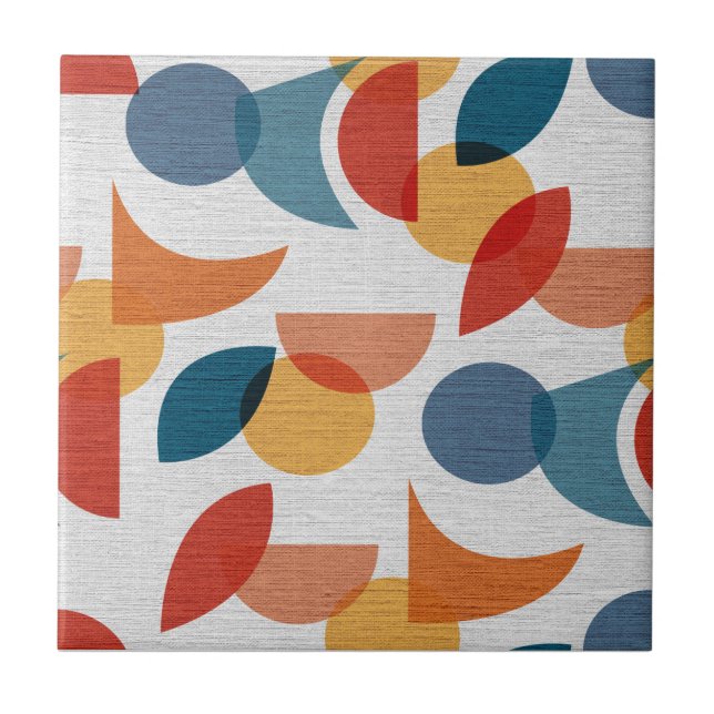 Bright Geometric Retro Abstract Tile (Front)