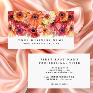 Bright Gerbera Daisies Flowers Business Cards