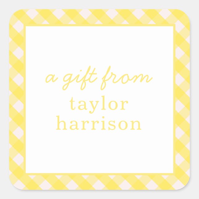 Bright Gingham Personalized Gift Stickers (Front)