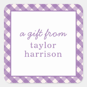 Bright Gingham Personalized Gift Stickers
