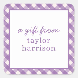 Bright Gingham Personalized Gift Stickers