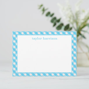 Bright Gingham Personalized Note Cards