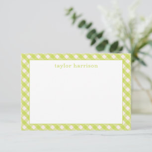 Bright Gingham Personalized Note Cards