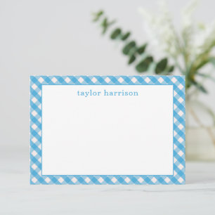 Bright Gingham Personalized Note Cards