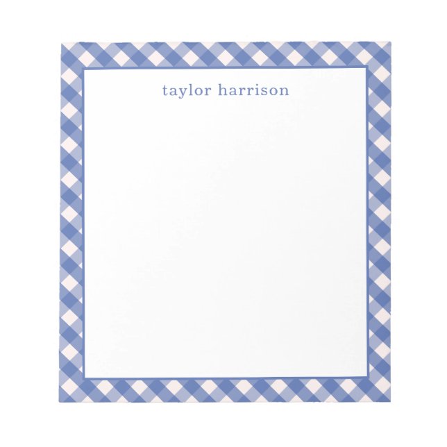 Bright Gingham Personalized Notepad (Front)