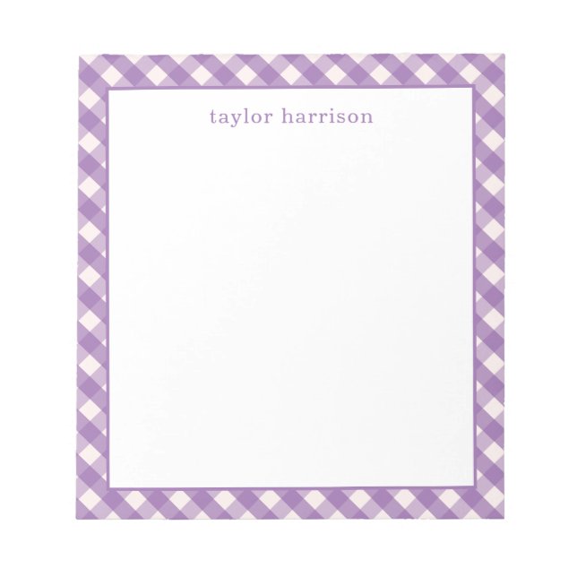 Bright Gingham Personalized Notepad (Front)
