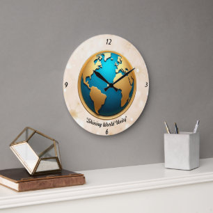 "Bright Global Aura" Large Clock