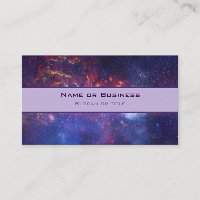 Bright Glowing Galaxy in Outer Space Business Card (Front)