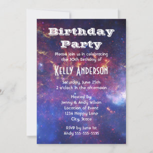 Bright Glowing Galaxy in Outer Space Invitation