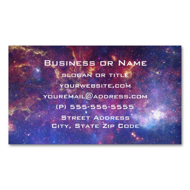 Bright Glowing Galaxy in Outer Space Magnetic Business Card (Front)