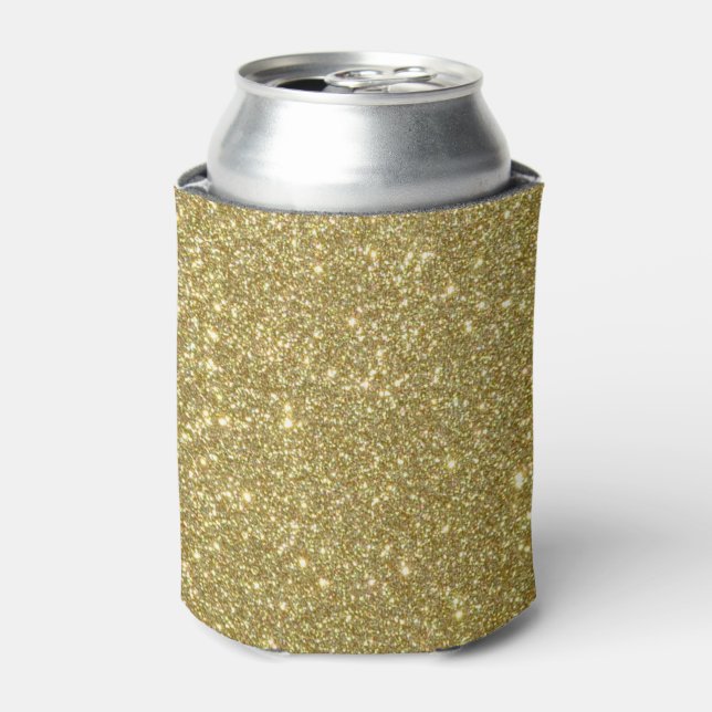 Bright Gold Glitter Sparkles Can Cooler (Can Front)