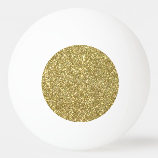 Bright Gold Glitter Sparkles Ping Pong Ball (Front)