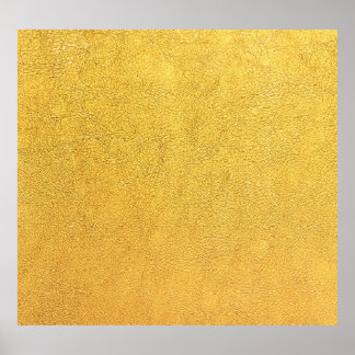 Bright Gold Leather: Textured Background Poster