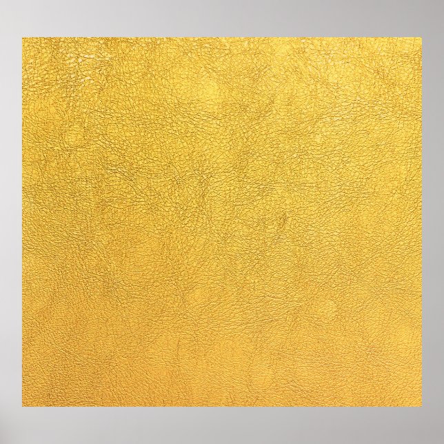 Bright Gold Leather: Textured Background Poster (Front)