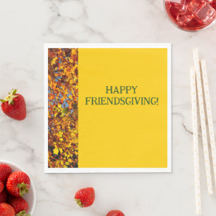 Bright Gold Leaves Thanksgiving Friendsgiving Napkin