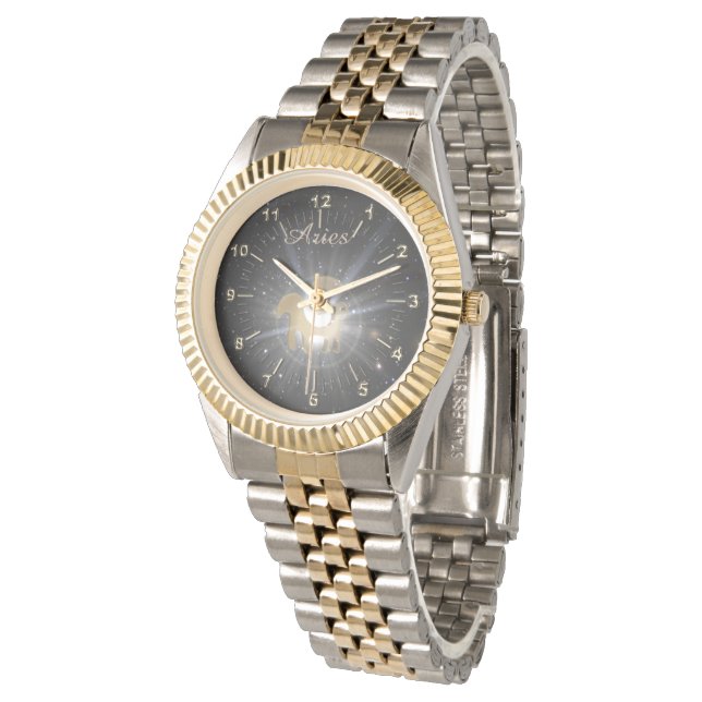 Bright golden Aries Watch (Angled)