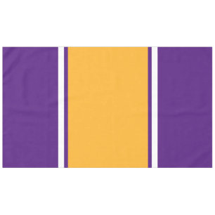 Bright Golden Yellow White Purple Racing Stripes Tablecloth