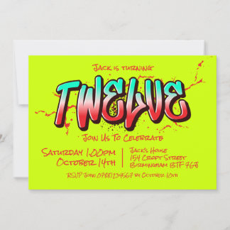 Bright Graffiti Douze Invitation
