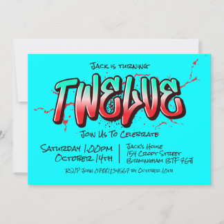 Bright Graffiti Douze Invitation