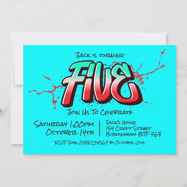 Bright Graffiti Five Invitation (Devant)