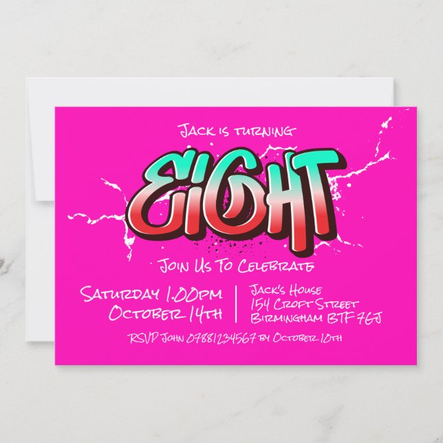 Bright Graffiti Huit Invitation (Devant)