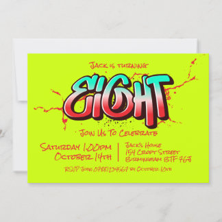 Bright Graffiti Huit Invitation