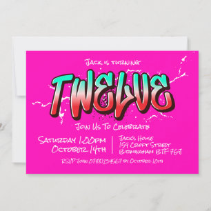 Bright Graffiti Twelve Invitation